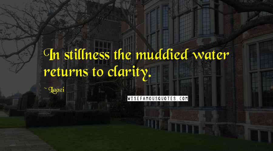 Laozi Quotes: In stillness the muddied water returns to clarity.
