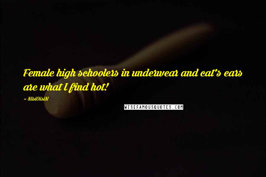 NisiOisiN Quotes: Female high schoolers in underwear and cat's ears are what I find hot!