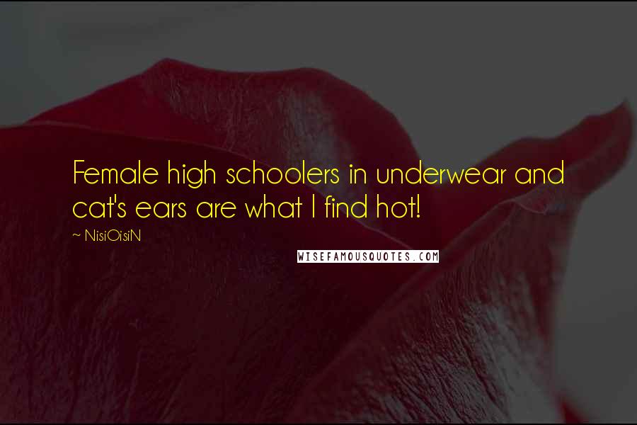 NisiOisiN Quotes: Female high schoolers in underwear and cat's ears are what I find hot!