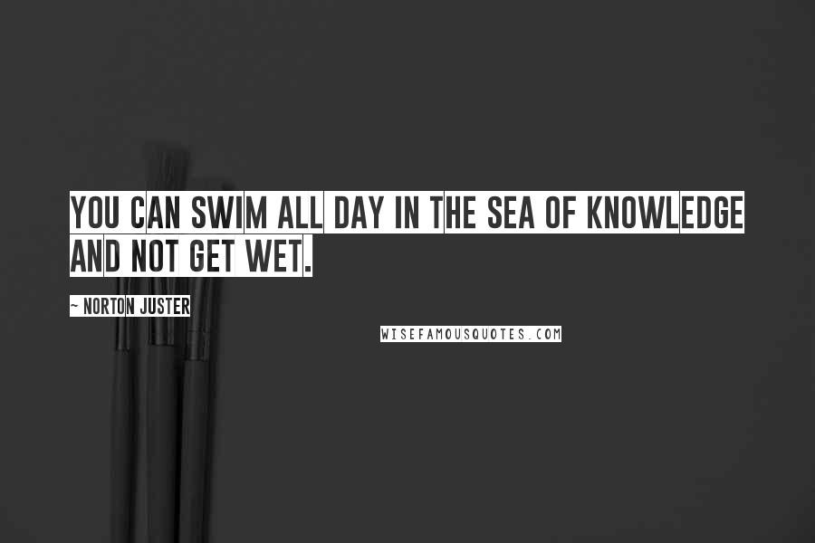 Norton Juster Quotes: You can swim all day in the Sea of Knowledge and not get wet.