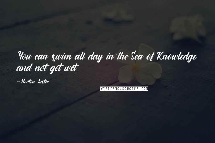 Norton Juster Quotes: You can swim all day in the Sea of Knowledge and not get wet.