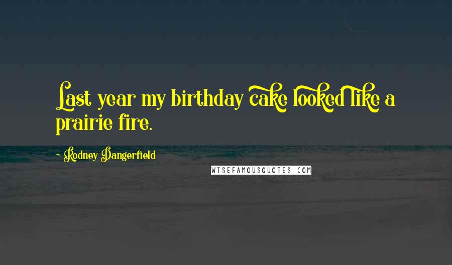 Rodney Dangerfield Quotes: Last year my birthday cake looked like a prairie fire.