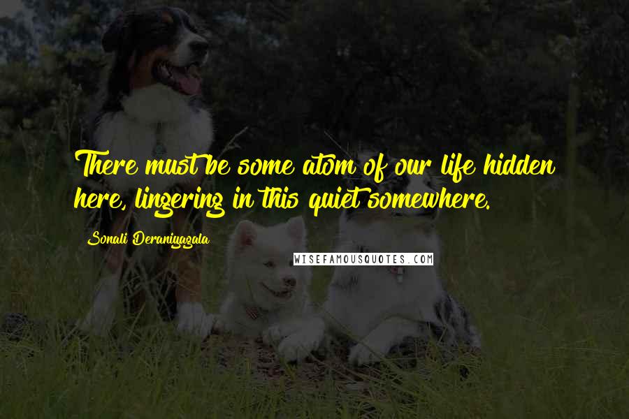 Sonali Deraniyagala Quotes: There must be some atom of our life hidden here, lingering in this quiet somewhere.