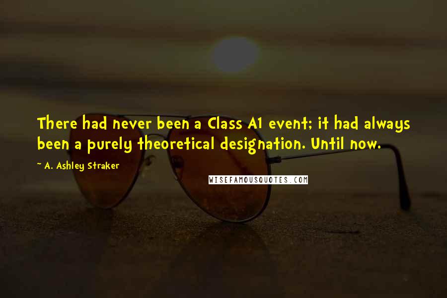 A. Ashley Straker Quotes: There had never been a Class A1 event; it had always been a purely theoretical designation. Until now.