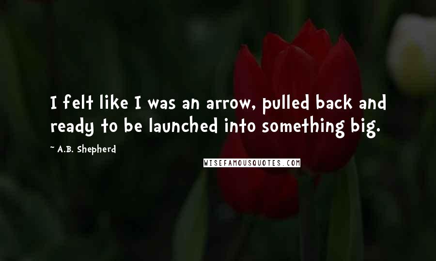 A.B. Shepherd Quotes: I felt like I was an arrow, pulled back and ready to be launched into something big.
