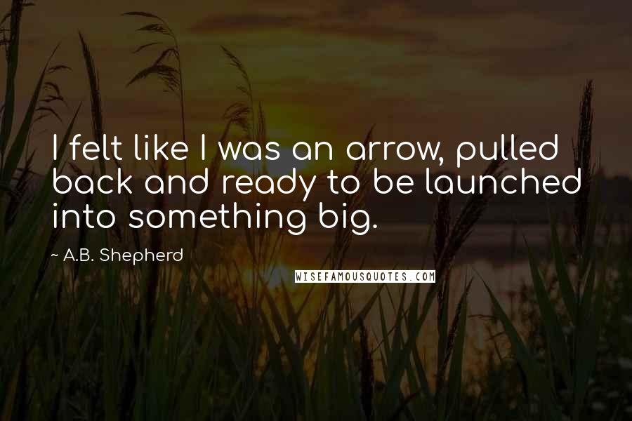 A.B. Shepherd Quotes: I felt like I was an arrow, pulled back and ready to be launched into something big.