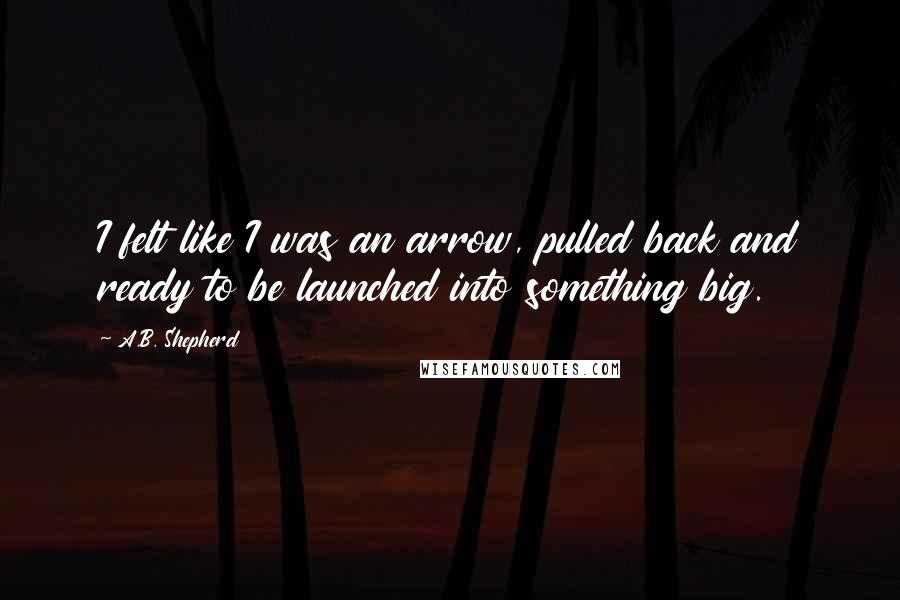 A.B. Shepherd Quotes: I felt like I was an arrow, pulled back and ready to be launched into something big.