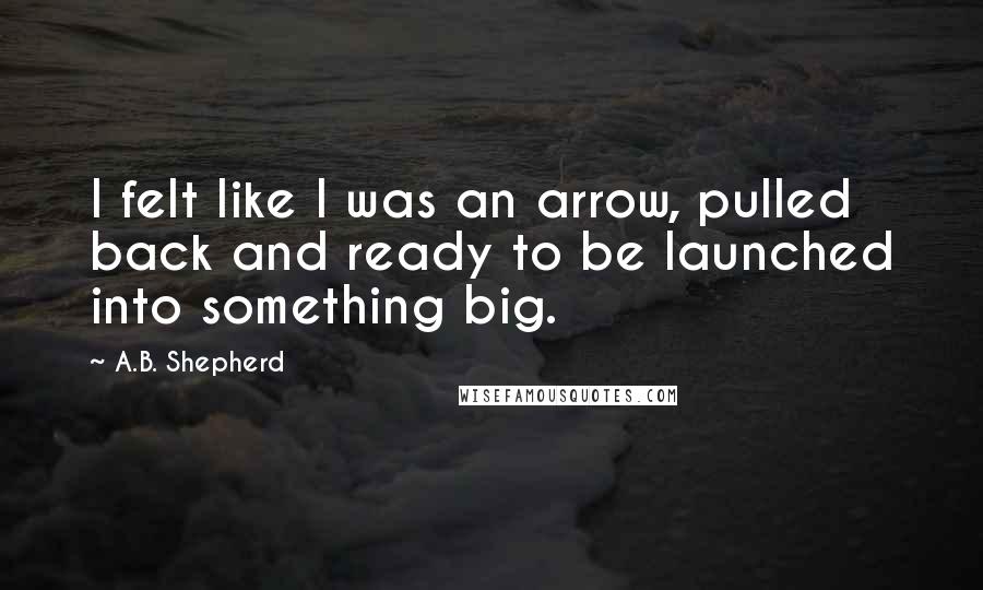 A.B. Shepherd Quotes: I felt like I was an arrow, pulled back and ready to be launched into something big.