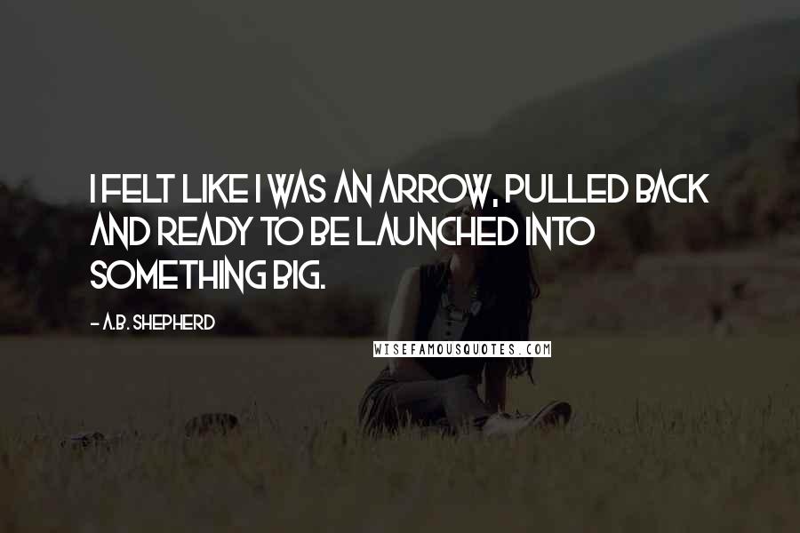 A.B. Shepherd Quotes: I felt like I was an arrow, pulled back and ready to be launched into something big.