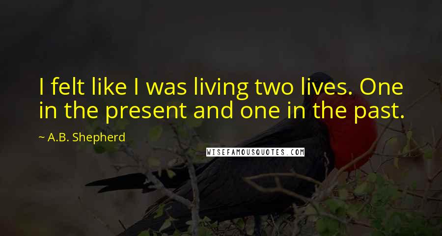 A.B. Shepherd Quotes: I felt like I was living two lives. One in the present and one in the past.