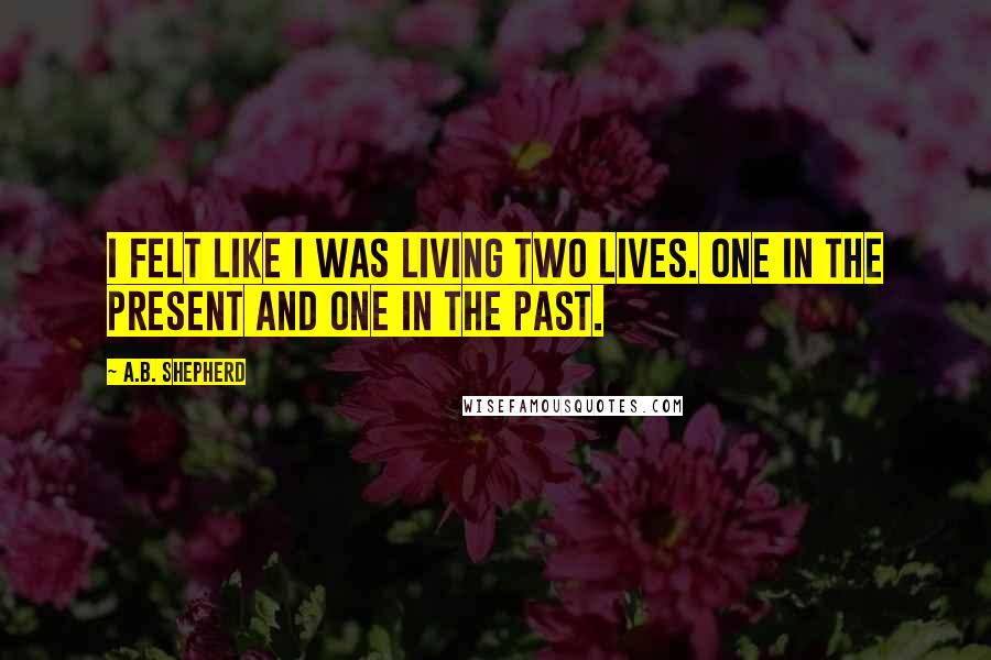 A.B. Shepherd Quotes: I felt like I was living two lives. One in the present and one in the past.