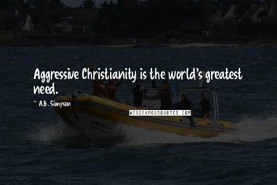 A.B. Simpson Quotes: Aggressive Christianity is the world's greatest need.