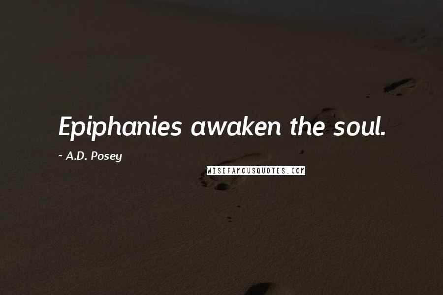 A.D. Posey Quotes: Epiphanies awaken the soul.