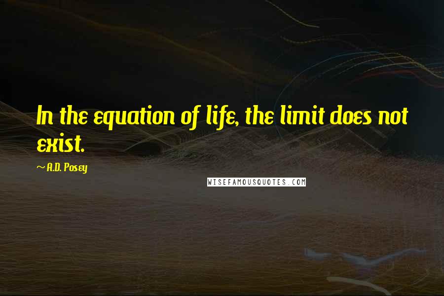 A.D. Posey Quotes: In the equation of life, the limit does not exist.