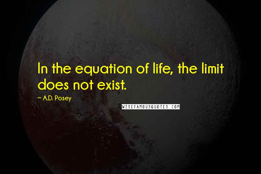 A.D. Posey Quotes: In the equation of life, the limit does not exist.