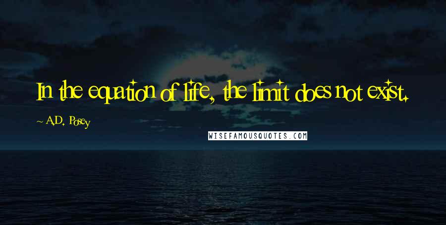 A.D. Posey Quotes: In the equation of life, the limit does not exist.