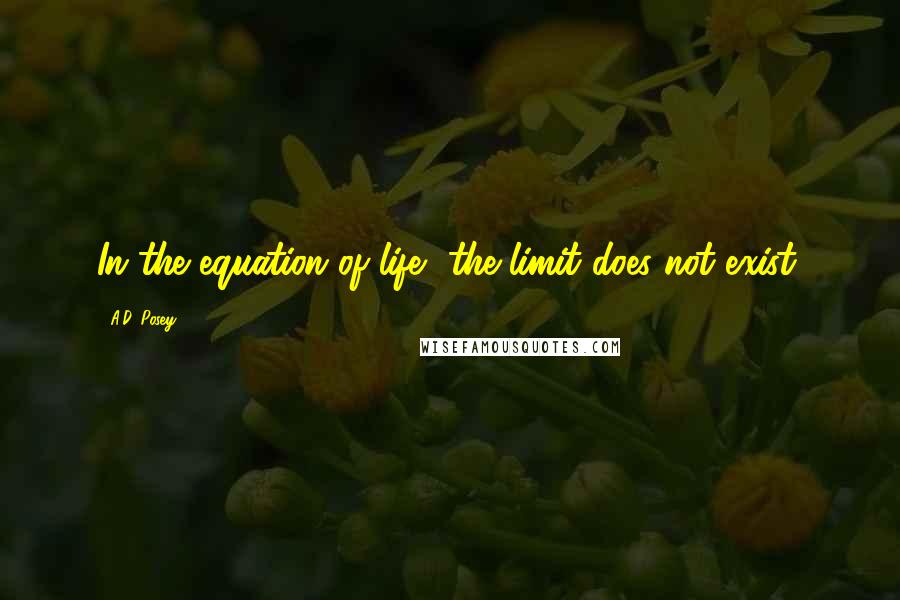 A.D. Posey Quotes: In the equation of life, the limit does not exist.
