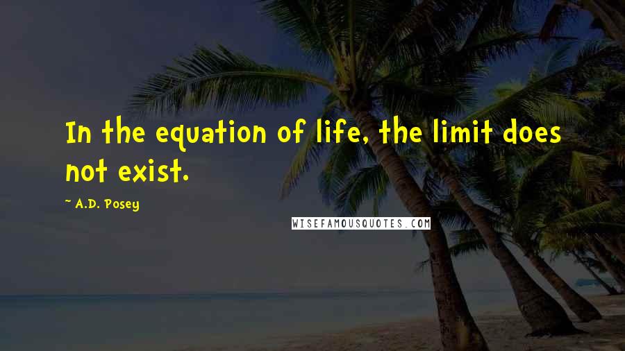 A.D. Posey Quotes: In the equation of life, the limit does not exist.