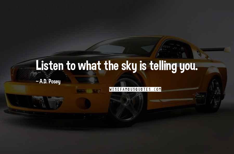 A.D. Posey Quotes: Listen to what the sky is telling you.