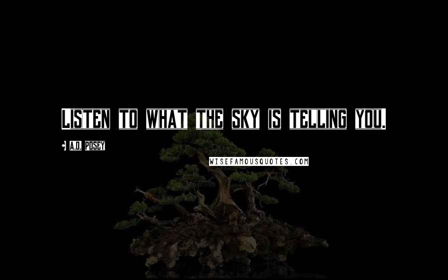 A.D. Posey Quotes: Listen to what the sky is telling you.