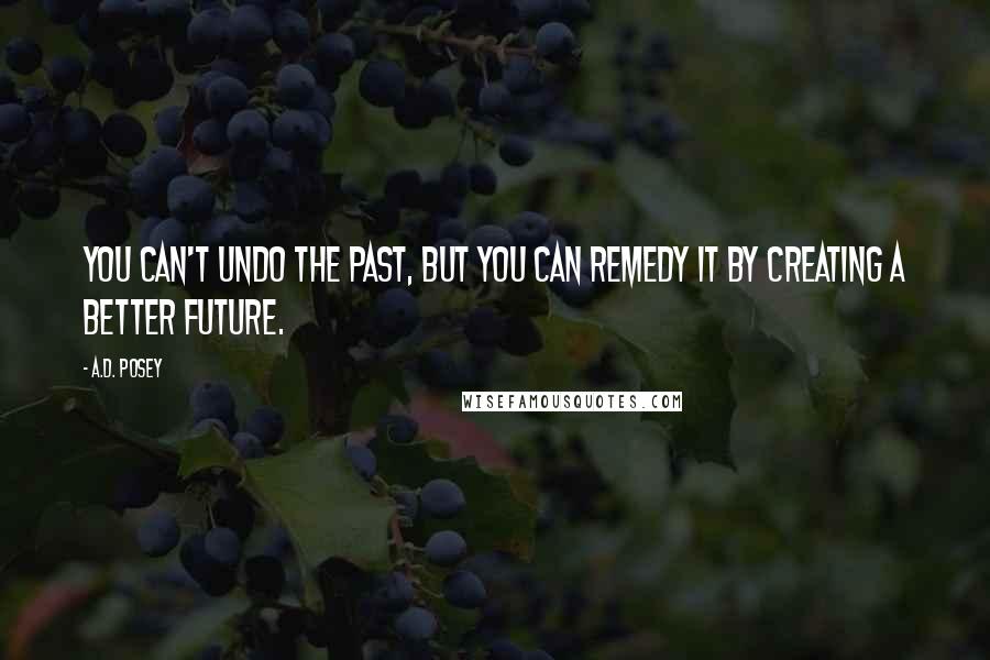 A.D. Posey Quotes: You can't undo the past, but you can remedy it by creating a better future.