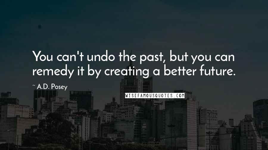 A.D. Posey Quotes: You can't undo the past, but you can remedy it by creating a better future.