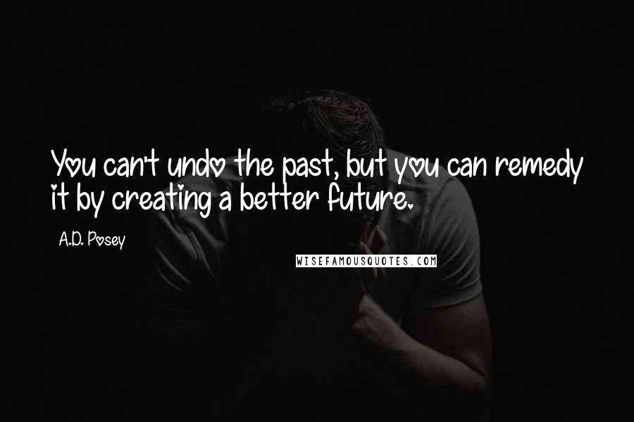 A.D. Posey Quotes: You can't undo the past, but you can remedy it by creating a better future.