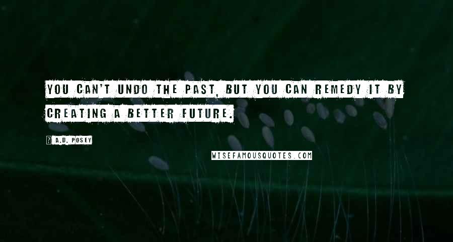 A.D. Posey Quotes: You can't undo the past, but you can remedy it by creating a better future.