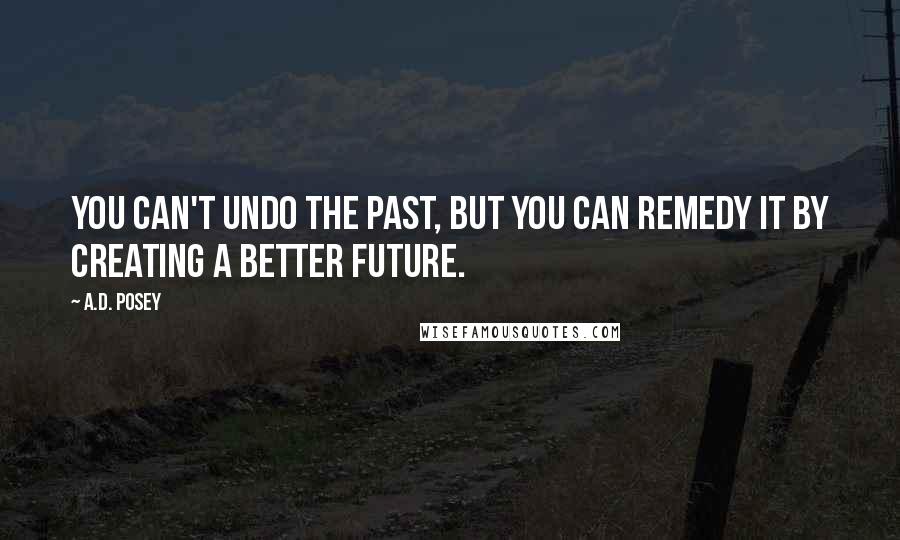 A.D. Posey Quotes: You can't undo the past, but you can remedy it by creating a better future.