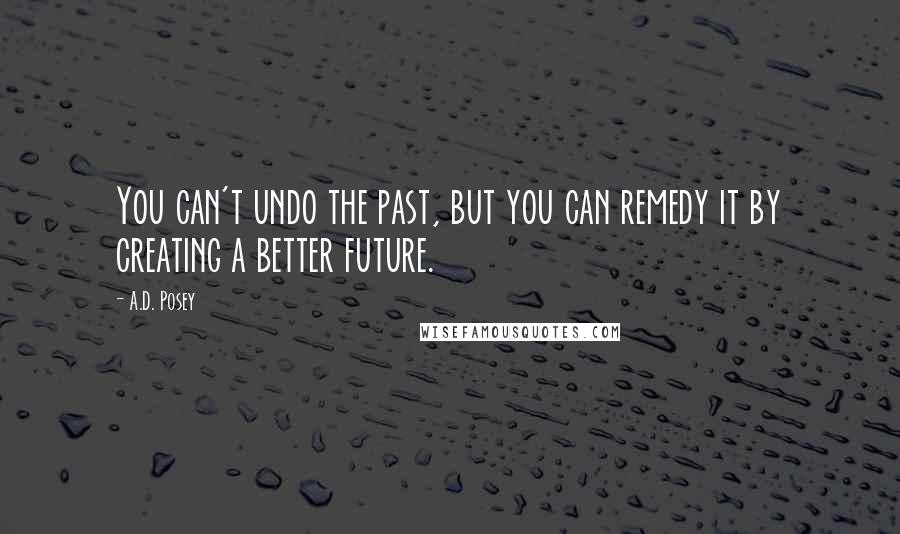 A.D. Posey Quotes: You can't undo the past, but you can remedy it by creating a better future.