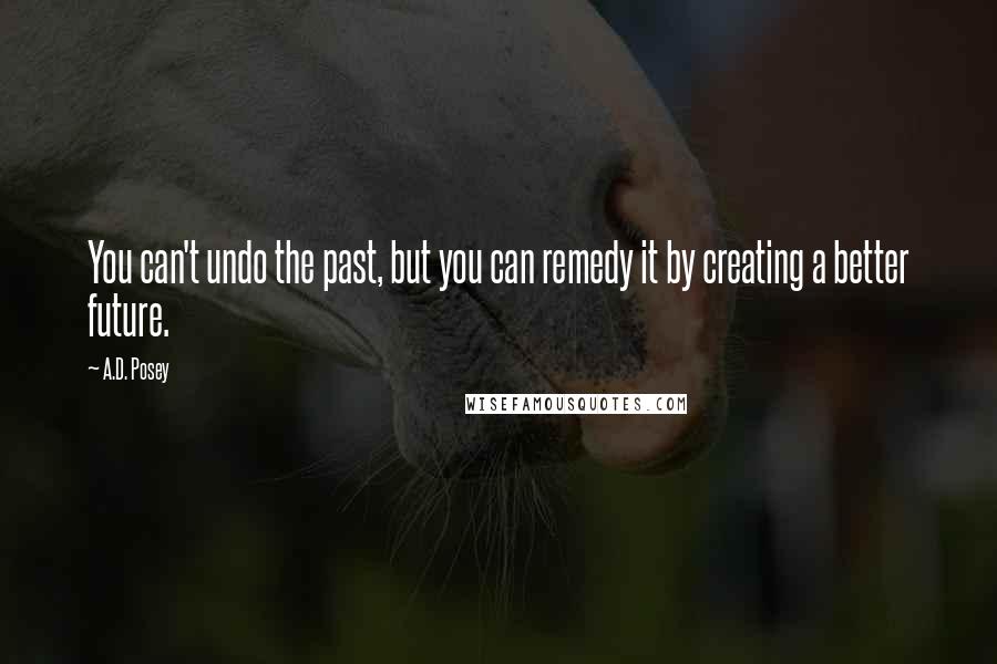 A.D. Posey Quotes: You can't undo the past, but you can remedy it by creating a better future.