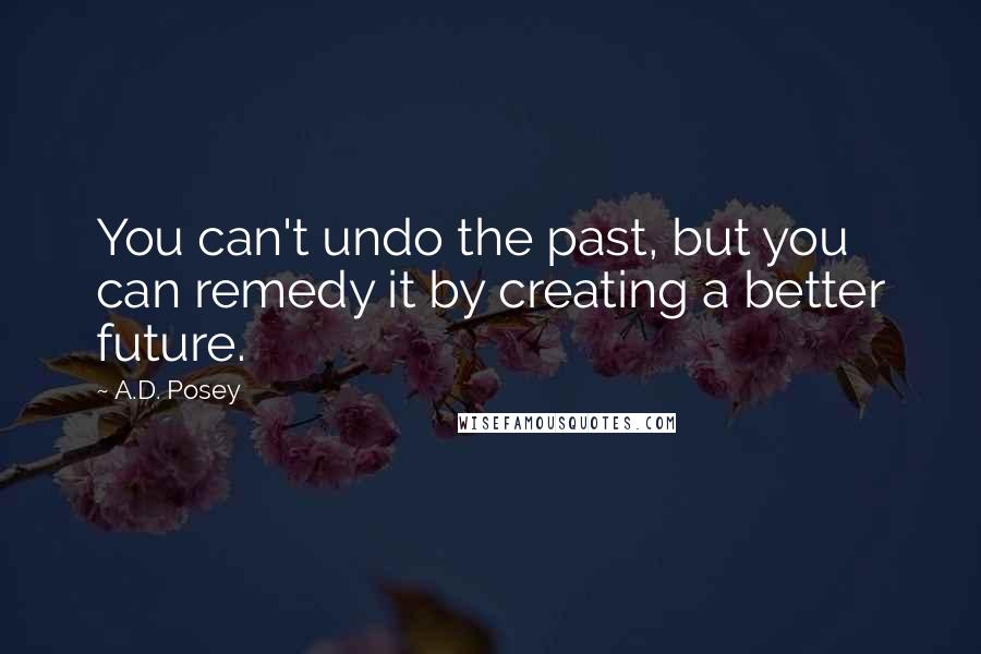 A.D. Posey Quotes: You can't undo the past, but you can remedy it by creating a better future.