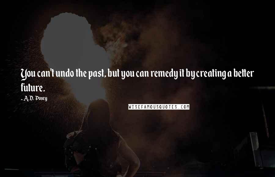 A.D. Posey Quotes: You can't undo the past, but you can remedy it by creating a better future.