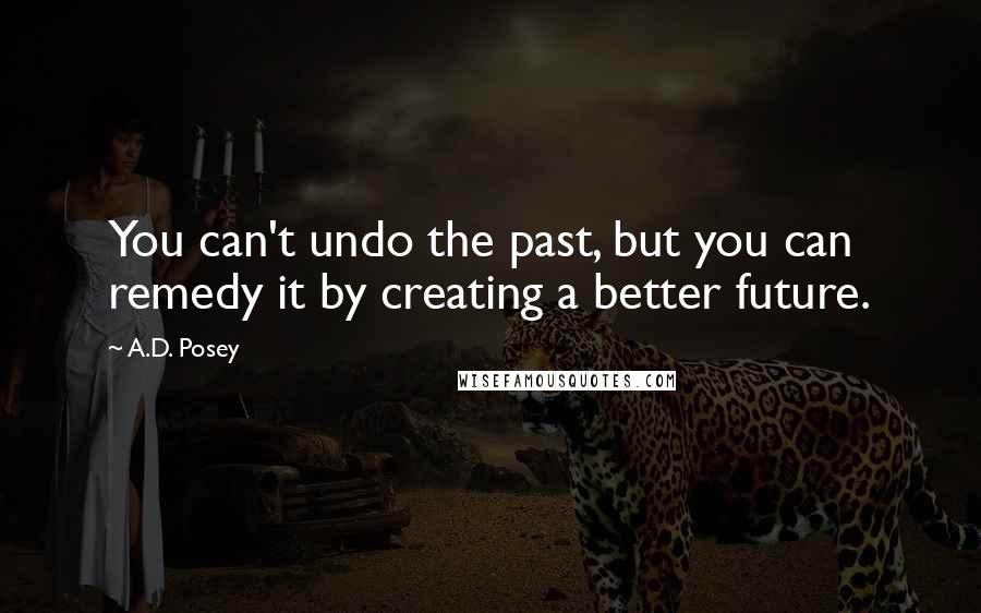 A.D. Posey Quotes: You can't undo the past, but you can remedy it by creating a better future.