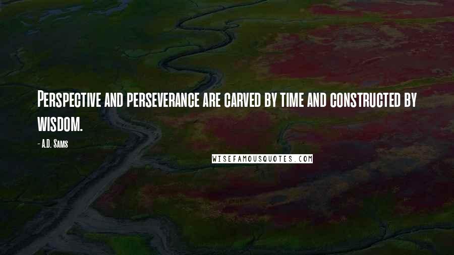 A.D. Sams Quotes: Perspective and perseverance are carved by time and constructed by wisdom.