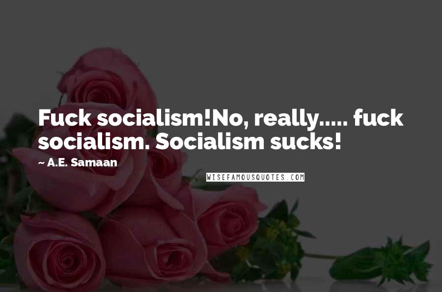 A.E. Samaan Quotes: Fuck socialism!No, really..... fuck socialism. Socialism sucks!