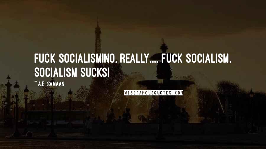 A.E. Samaan Quotes: Fuck socialism!No, really..... fuck socialism. Socialism sucks!