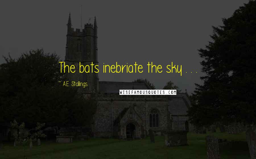 A.E. Stallings Quotes: The bats inebriate the sky . . .