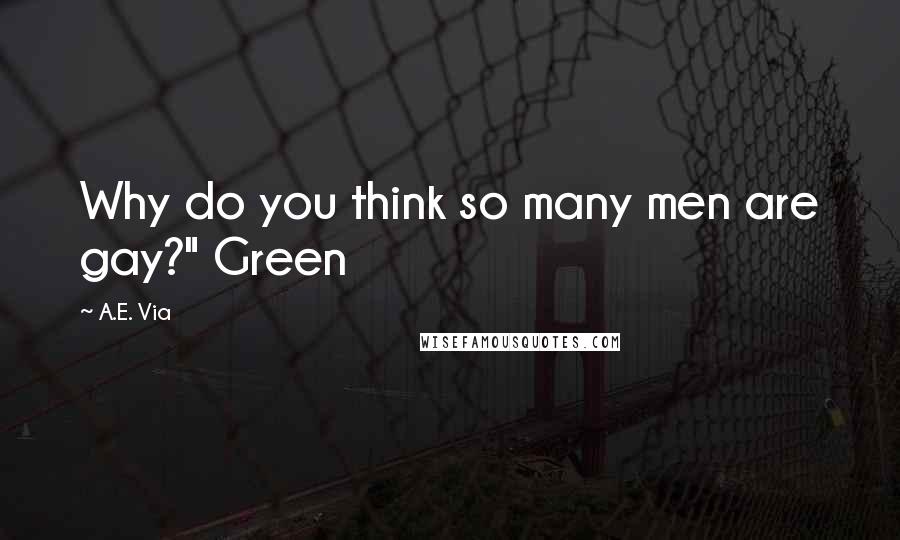 A.E. Via Quotes: Why do you think so many men are gay?" Green