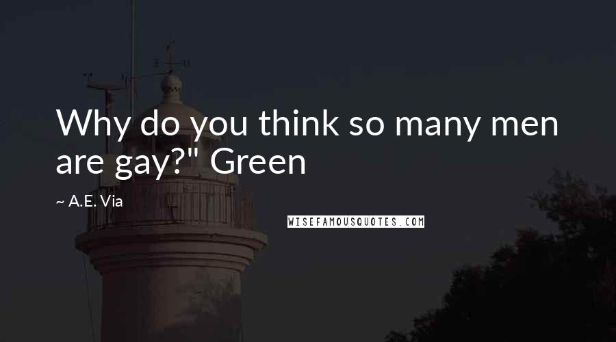 A.E. Via Quotes: Why do you think so many men are gay?" Green