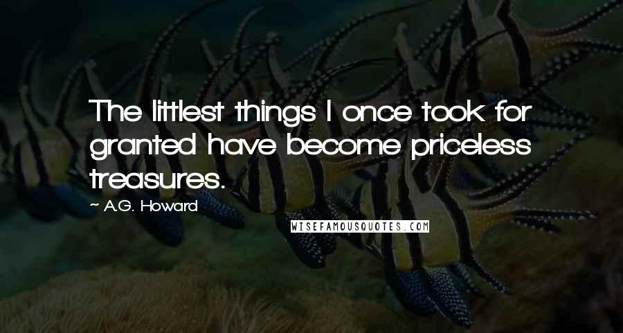 A.G. Howard Quotes: The littlest things I once took for granted have become priceless treasures.