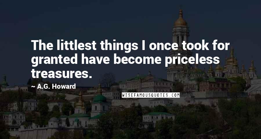 A.G. Howard Quotes: The littlest things I once took for granted have become priceless treasures.