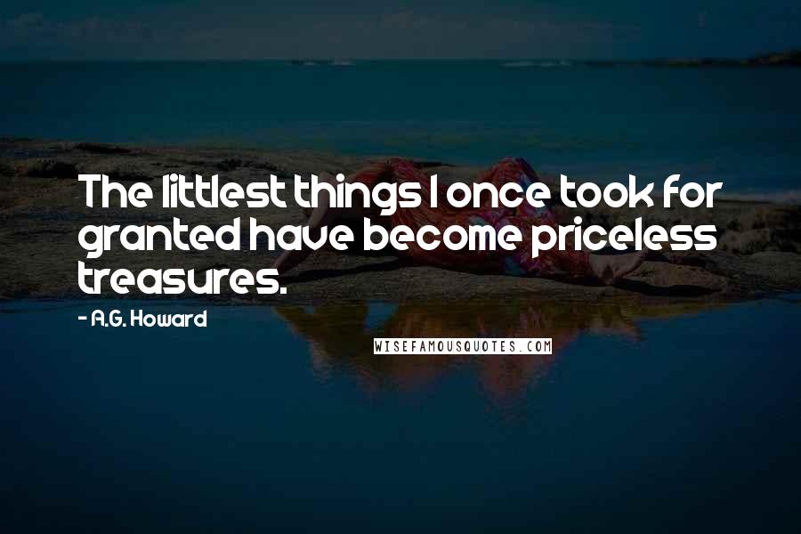 A.G. Howard Quotes: The littlest things I once took for granted have become priceless treasures.