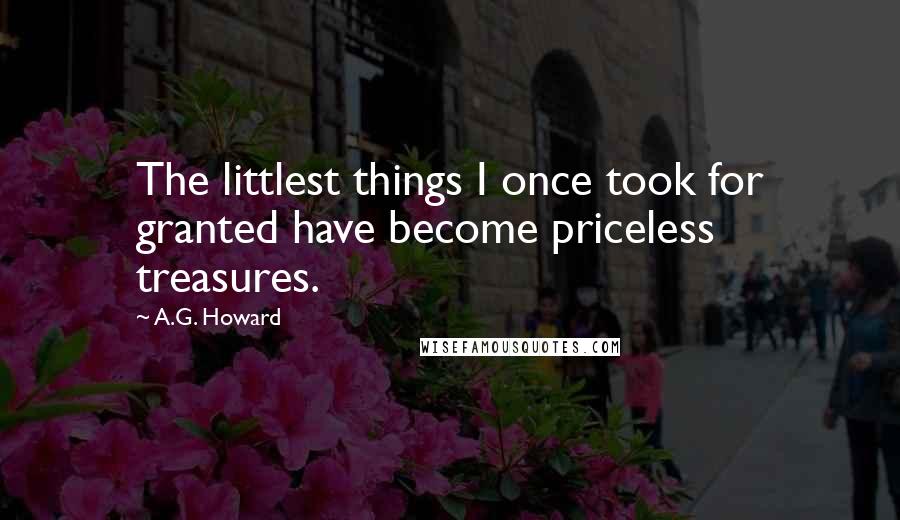 A.G. Howard Quotes: The littlest things I once took for granted have become priceless treasures.