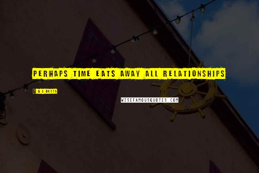 A J Betts Quotes: Perhaps time eats away all relationships