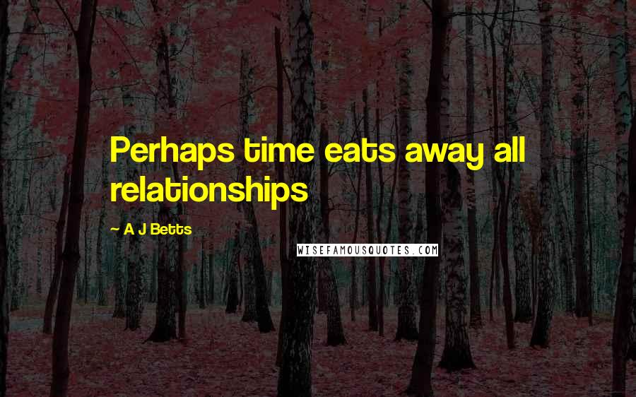 A J Betts Quotes: Perhaps time eats away all relationships