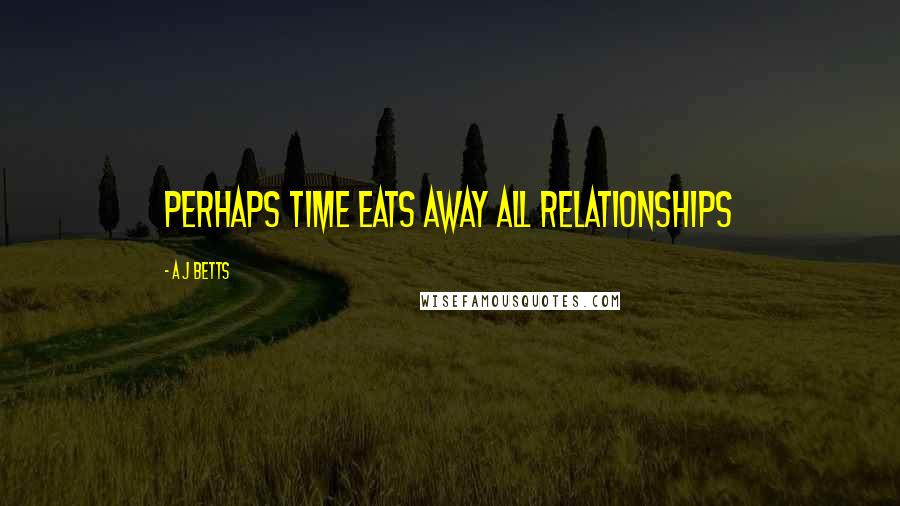 A J Betts Quotes: Perhaps time eats away all relationships