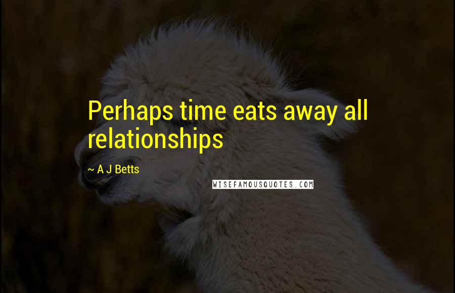 A J Betts Quotes: Perhaps time eats away all relationships