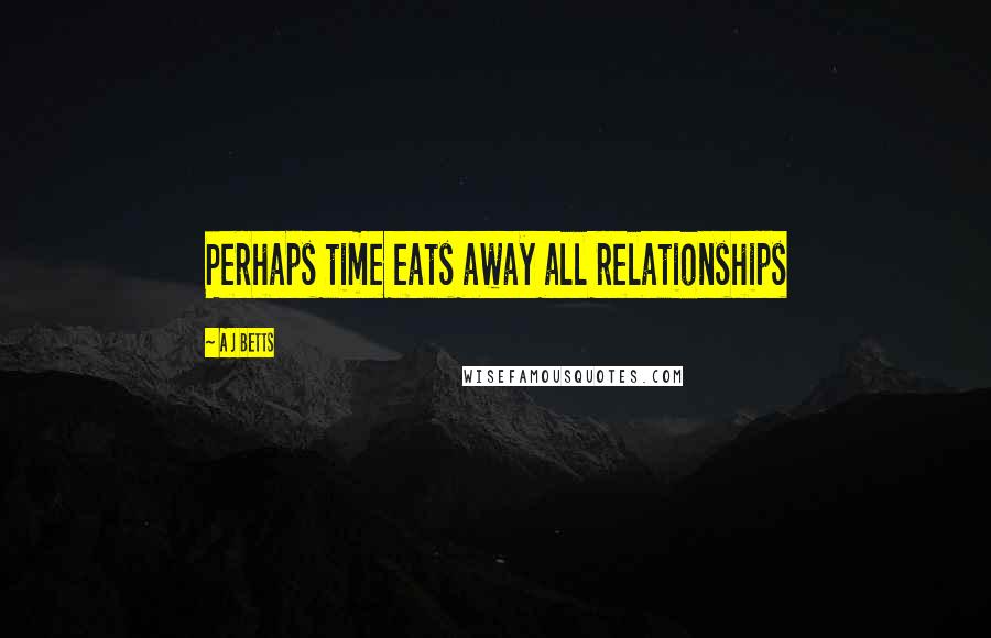 A J Betts Quotes: Perhaps time eats away all relationships