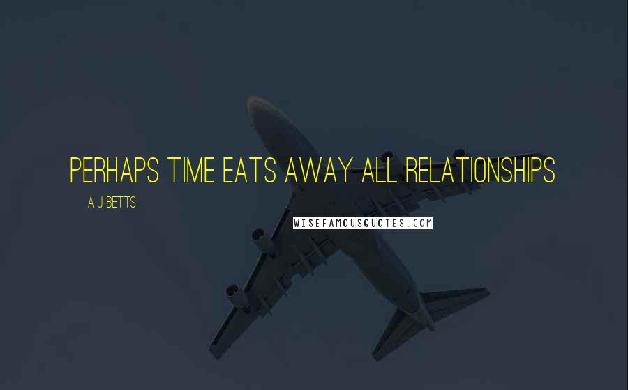 A J Betts Quotes: Perhaps time eats away all relationships